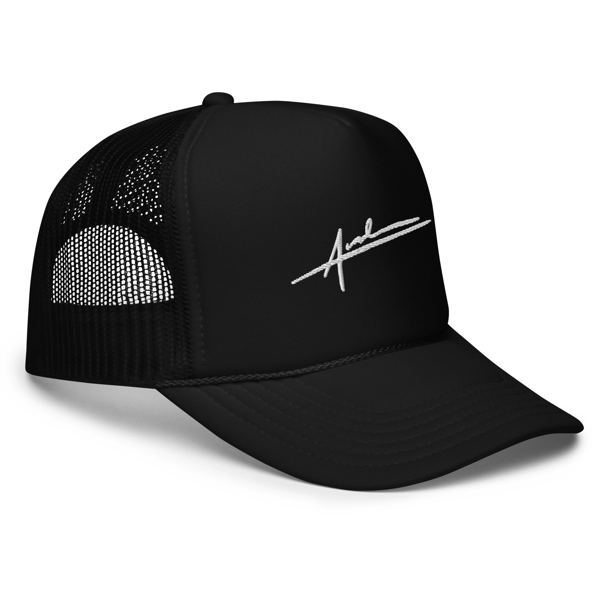 Scribble Icon Foam Trucker Hat in Black